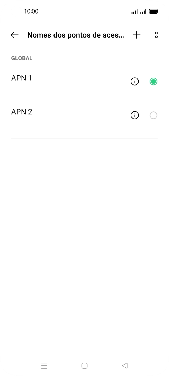 Prima o campo junto à ligação de dados para a ativar.