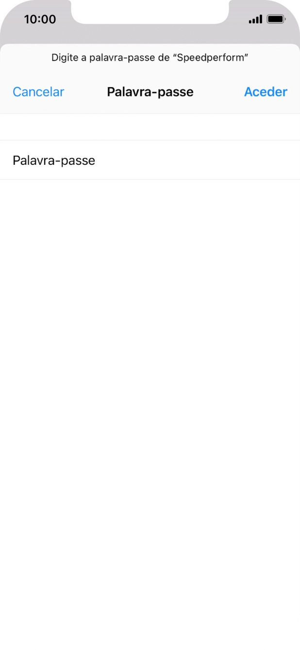 Introduza a password da rede Wi-Fi e prima Aceder.