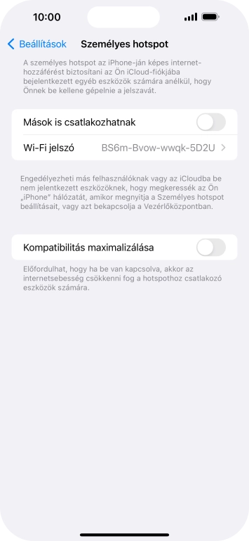 Kattints a Wi-Fi jelszó mezőre, és írd be a kívánt jelszót.