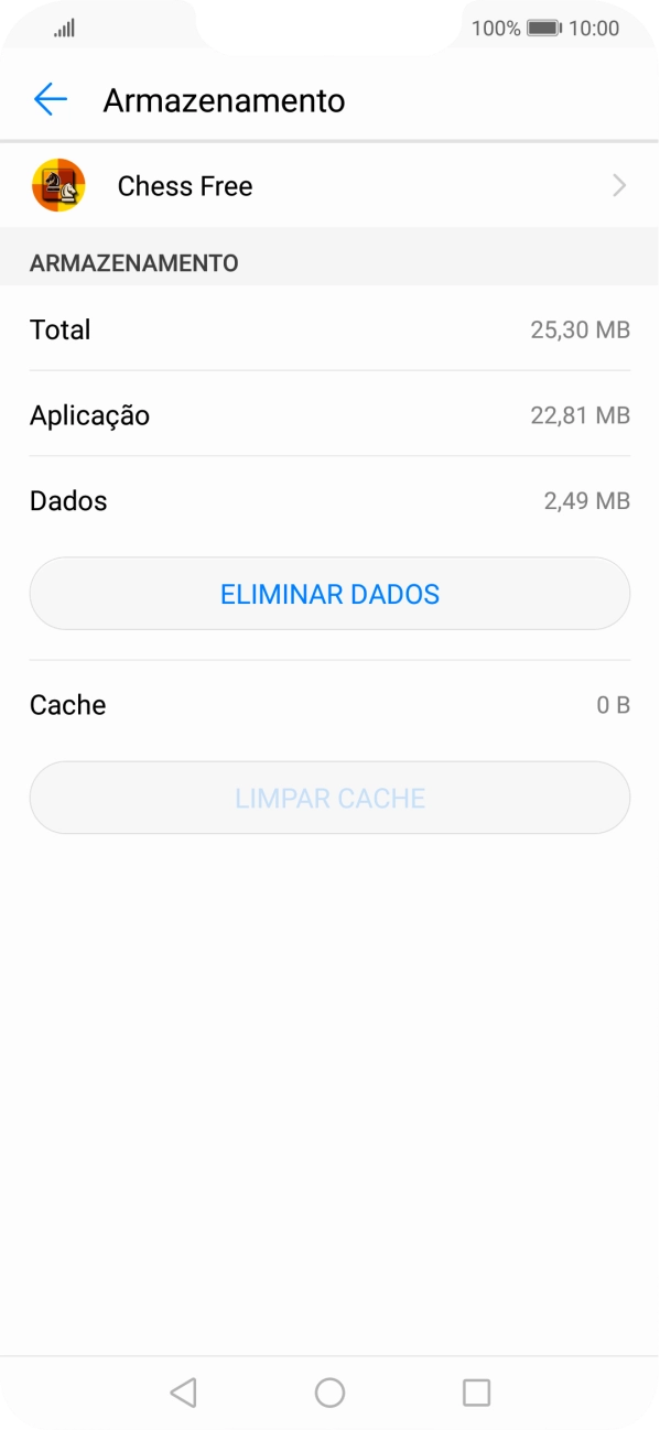Prima a tecla de início para terminar e voltar ao ecrã inicial.