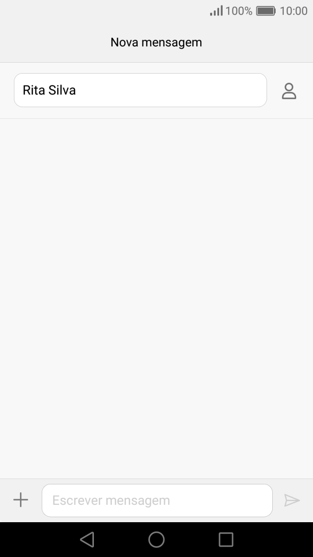 Prima o campo de escrita e escreva o texto da sua mensagem multimédia.