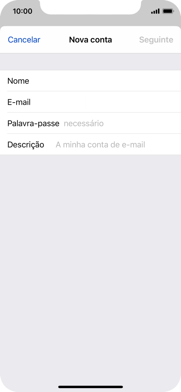 Prima Palavra-passe e introduza a password da sua conta de e-mail.