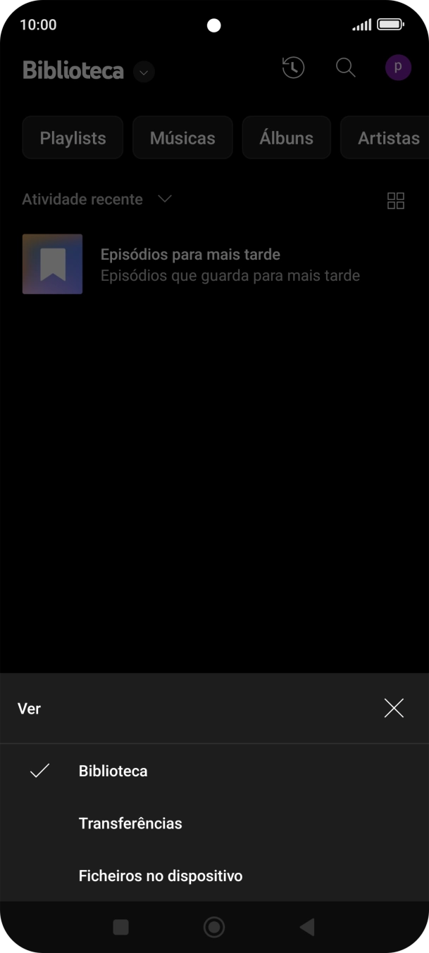 Prima a categoria pretendida e dirija-se ao ficheiro de música pretendido.