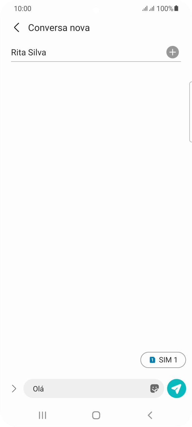 Prima o ícone para enviar quando terminar de escrever a sua mensagem curta.