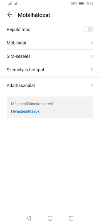 Válaszd a Személyes hotspot lehetőséget.