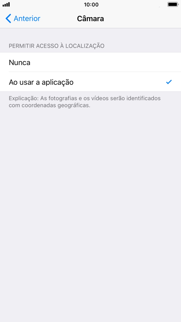 Prima a definição pretendida para ativar ou desativar a função.