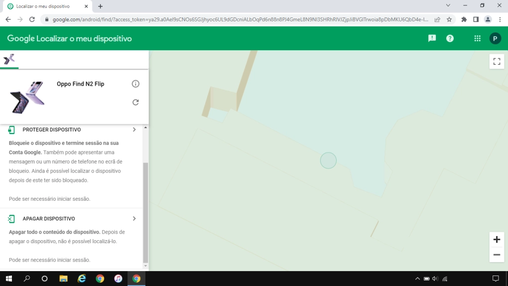 Clique em APAGAR DISPOSITIVO e siga as indicações no ecrã para apagar todo o conteúdo do seu telefone. Note que não poderá mais utilizar “Localizar o meu dispositivo”, depois de ter apagado todo o conteúdo do seu telefone.