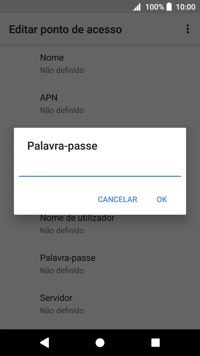 Introduza vodafone e prima OK.