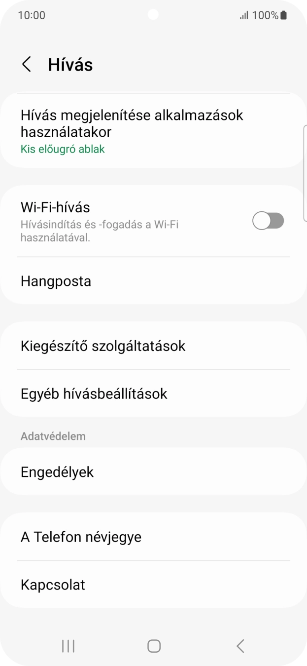 Válaszd a Hangposta lehetőséget.