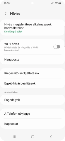 Válaszd a Kiegészítő szolgáltatások lehetőséget.