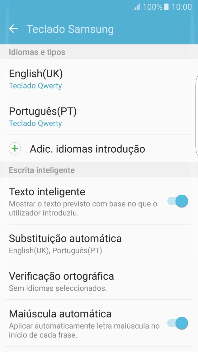 Prima o idioma pretendido.
