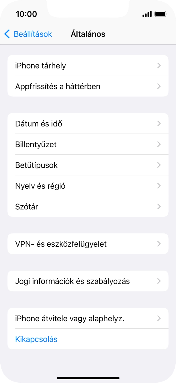 Válaszd az „iPhone átvitele vagy alaphelyz.” lehetőséget.