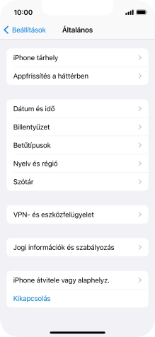 Válaszd az „iPhone átvitele vagy alaphelyz.” lehetőséget.