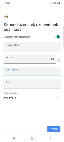 Kattints a „Port” alatti mezőre, és írd be a következőt: 587.
