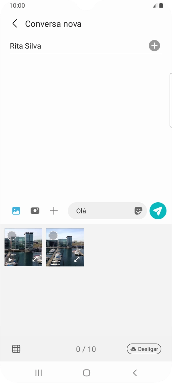 Prima o ícone de galeria e vá até à pasta pretendida.