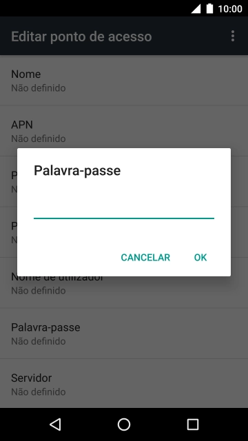 Introduza vodafone e prima OK.