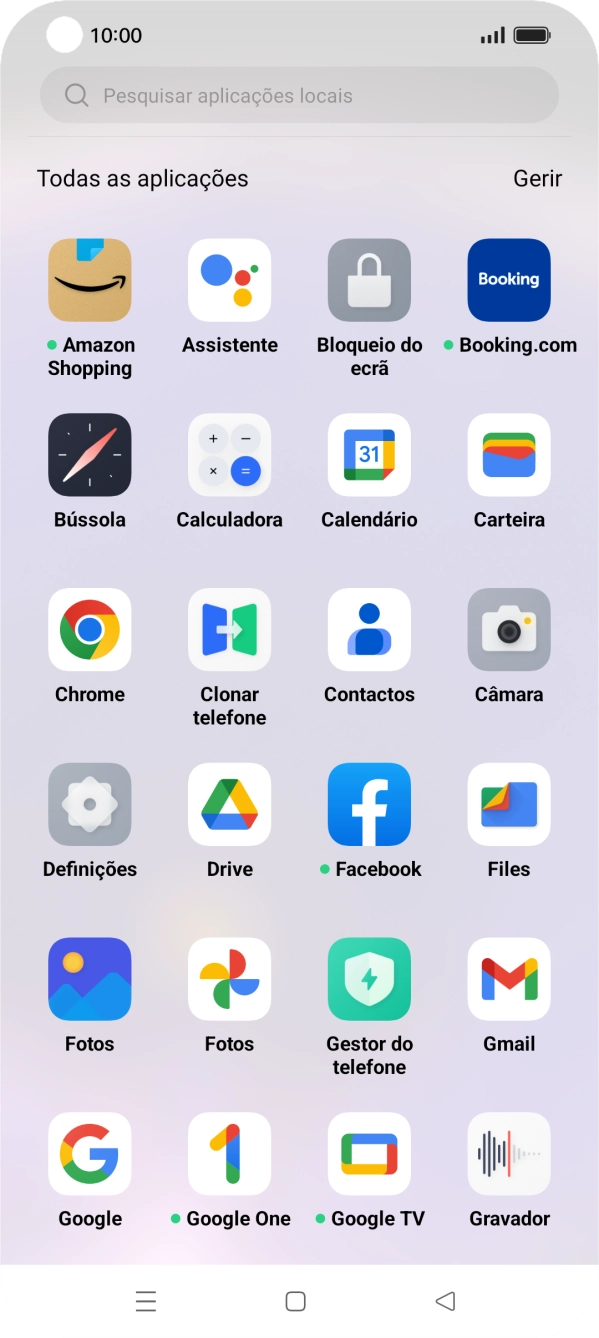 Prima Fotos e vá até à pasta pretendida.