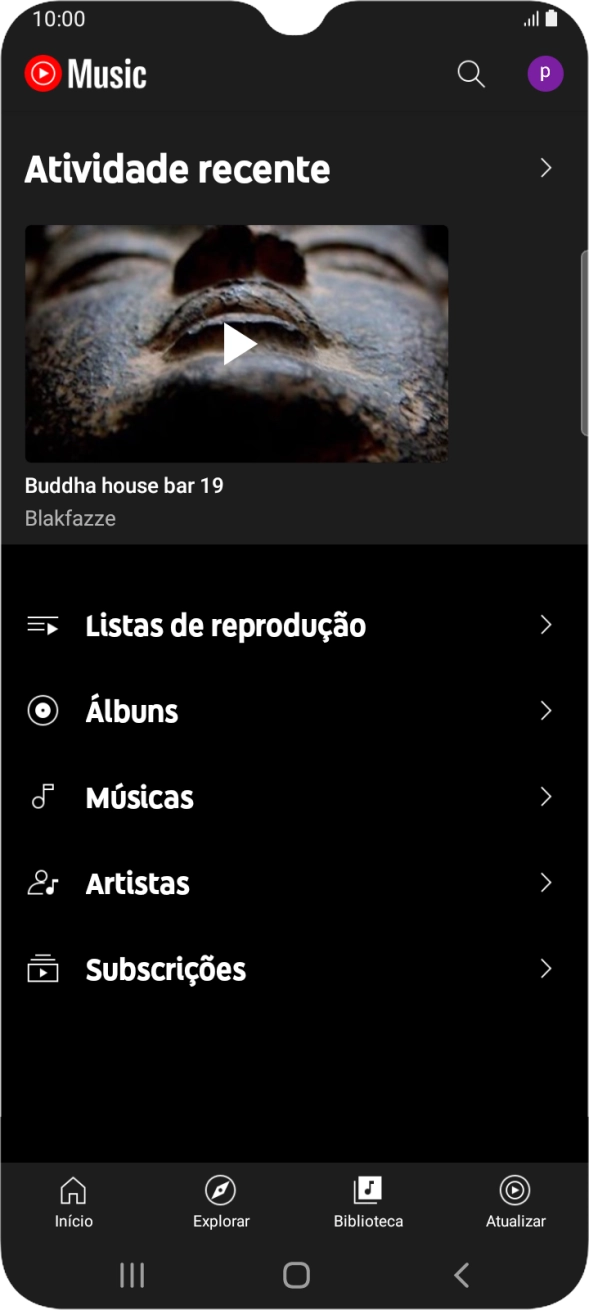 Prima a categoria pretendida e dirija-se ao ficheiro de música pretendido.