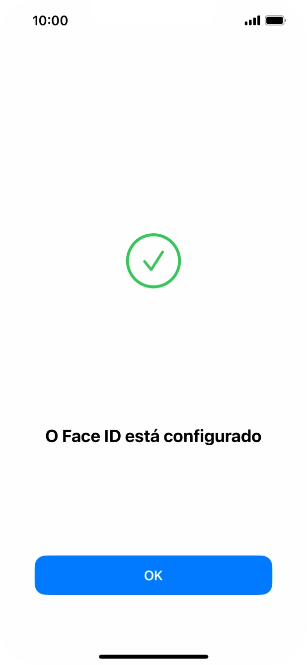 Prima OK. Se ainda não tiver escolhido um código de bloqueio do telefone, introduza um código à escolha duas vezes de seguida.