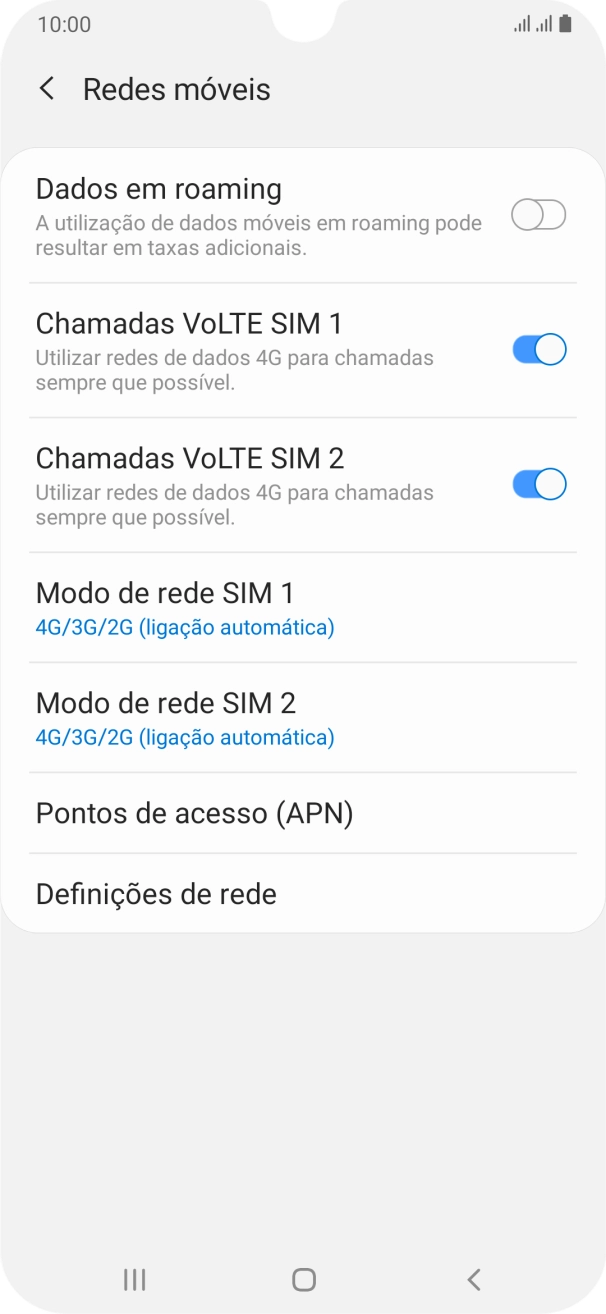 Prima Definições de rede.