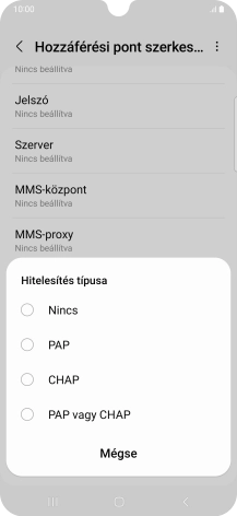 Válaszd a PAP lehetőséget.