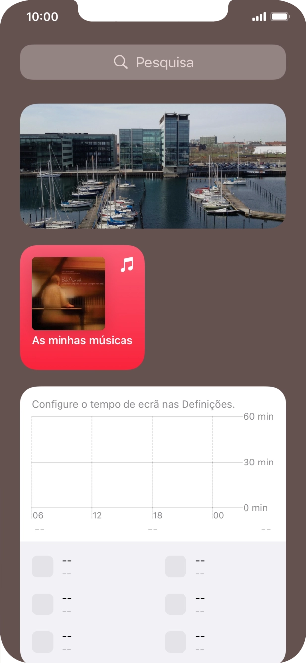 Mantenha premida por um instante a pilha de widgets pretendida.