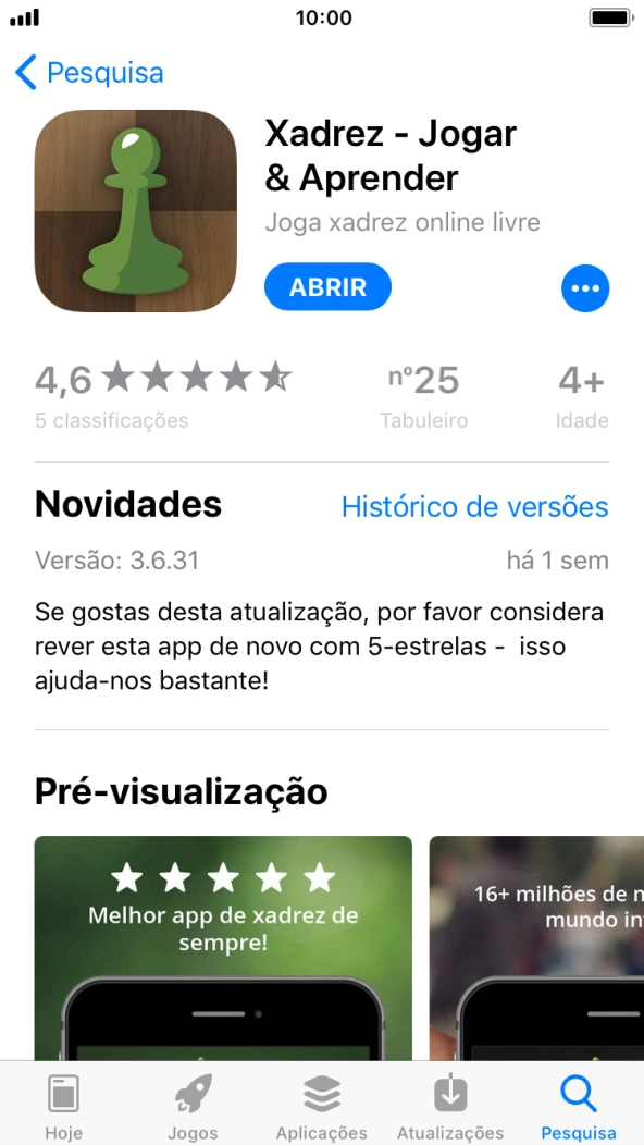 Prima a tecla de início para terminar e voltar ao ecrã inicial.