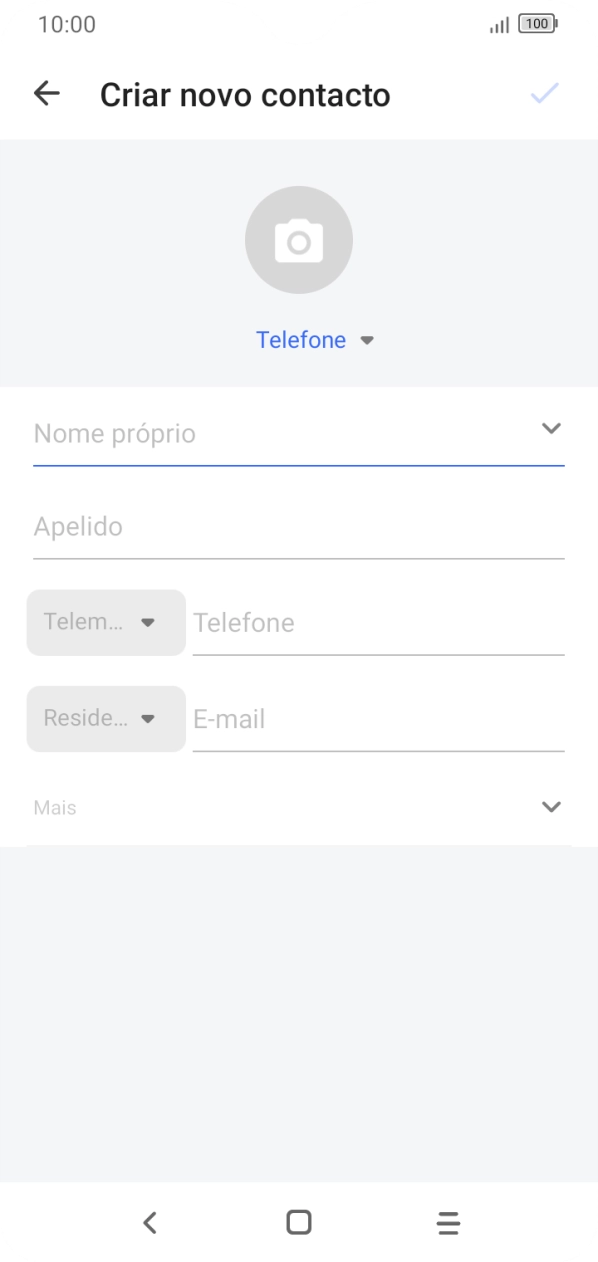 Prima a lista suspensa da lista de contactos.