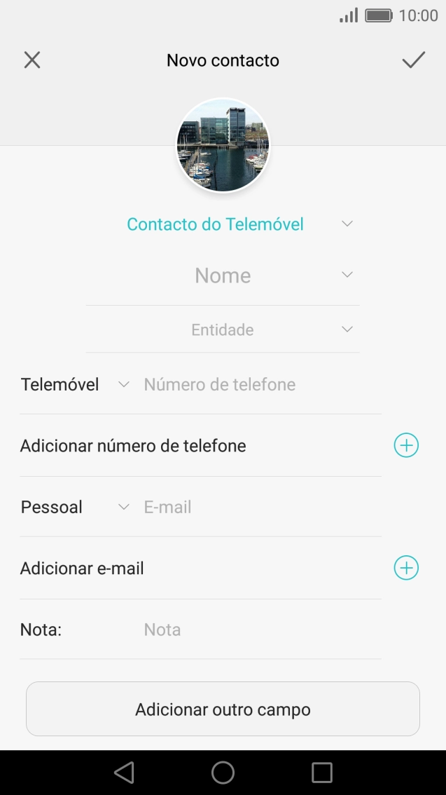 Prima a lista suspensa da lista de contactos.