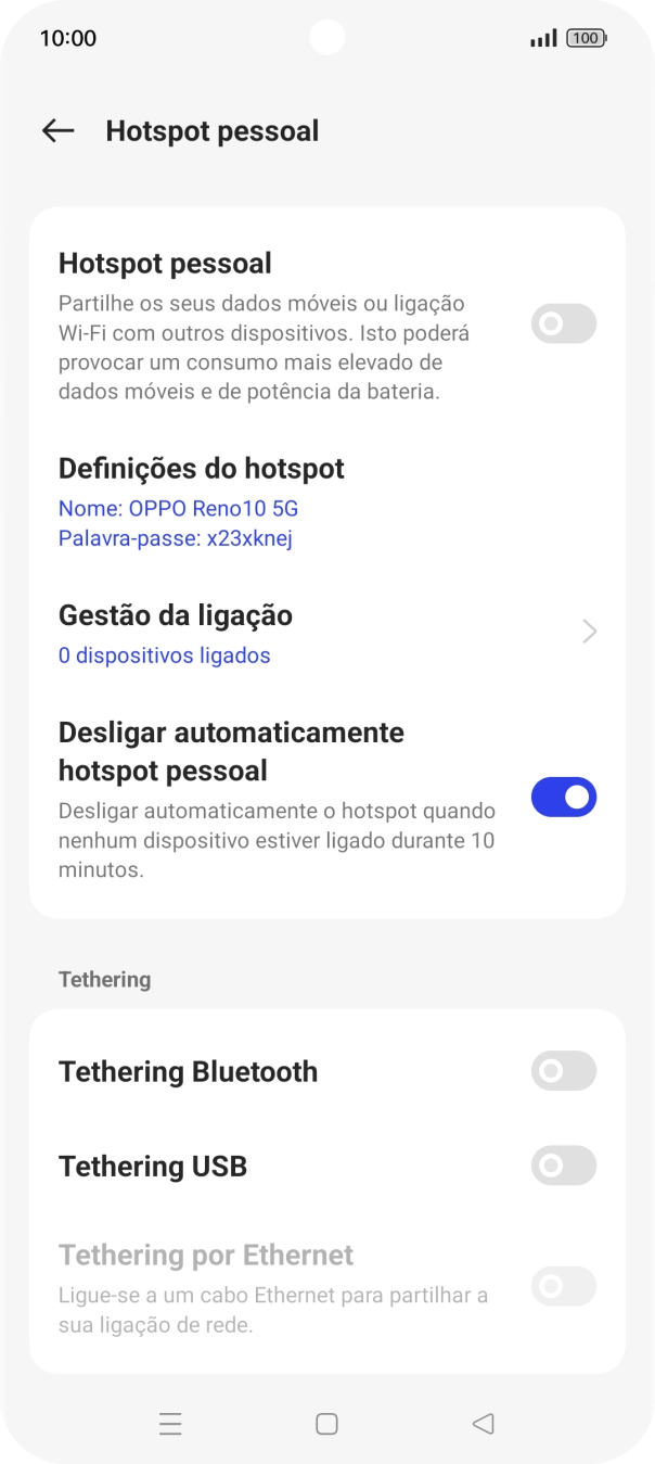 Prima Definições do hotspot.