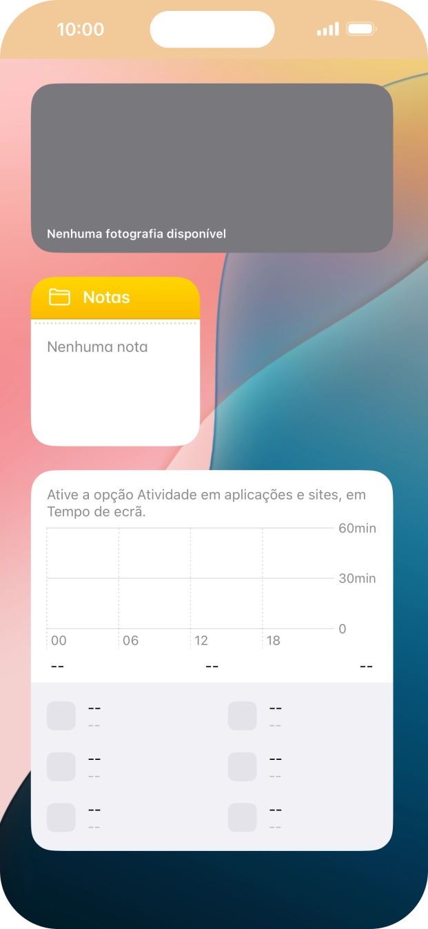 Mantenha premida por um instante a pilha de widgets pretendida.
