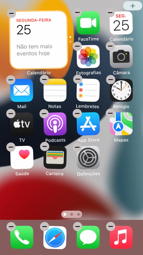 Prima o ícone de páginas do ecrã inicial.