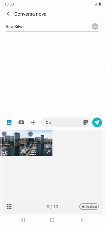 Prima o ícone de galeria e vá até à pasta pretendida.
