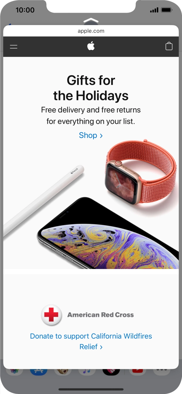 Prima firmemente o ecrã para ver uma secção do conteúdo pretendido.