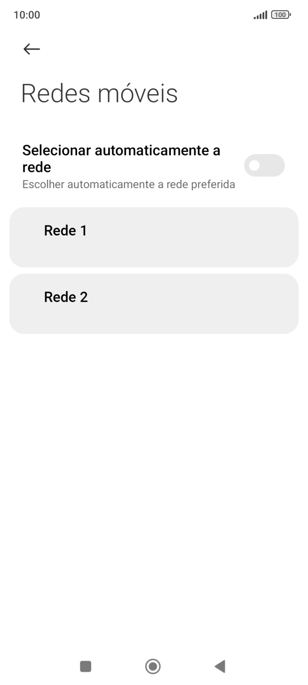 Prima a rede pretendida.
