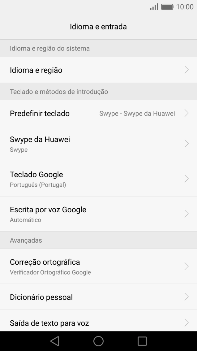 Prima Idioma e região.