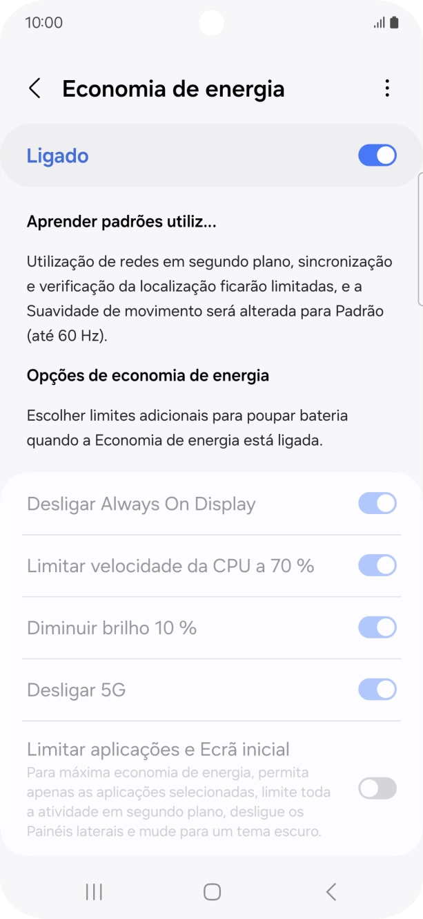 Prima a tecla de início para terminar e voltar ao ecrã inicial.