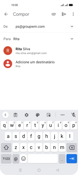 Prima o contacto pretendido.