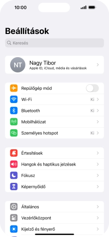 Válaszd a Személyes hotspot lehetőséget.