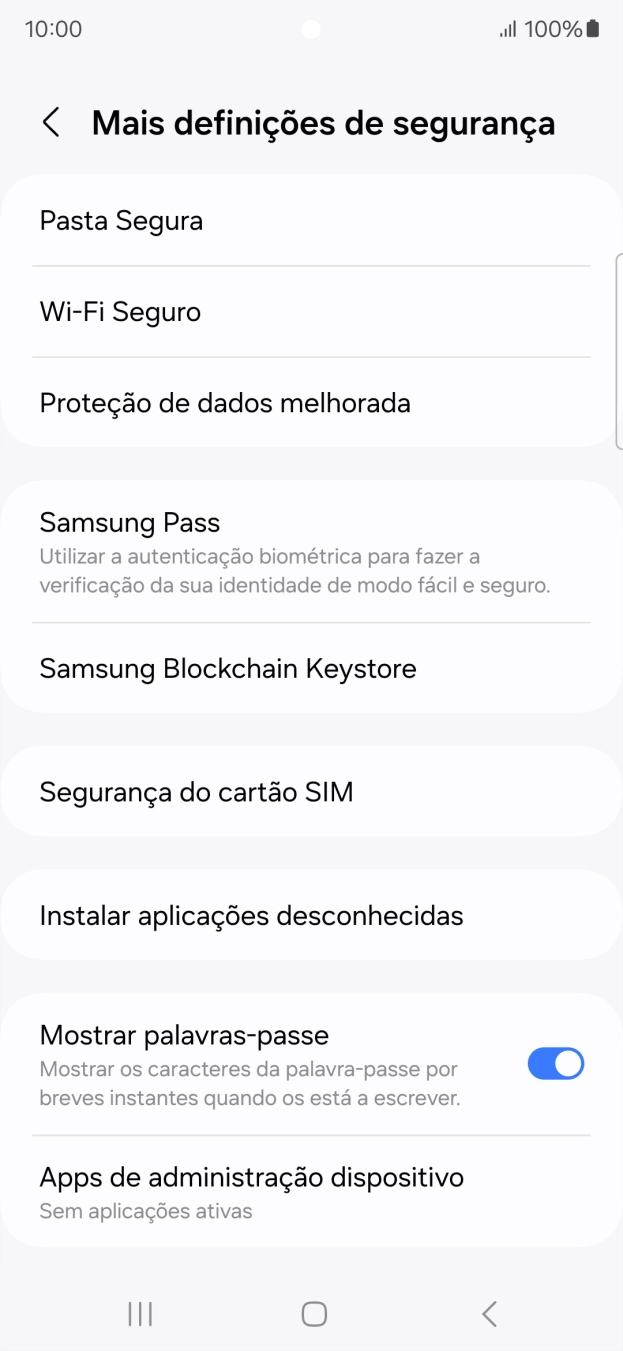 Prima Segurança do cartão SIM.
