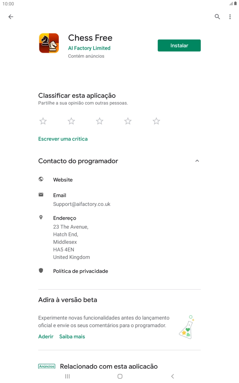 Prima a tecla de início para terminar e voltar ao ecrã inicial.
