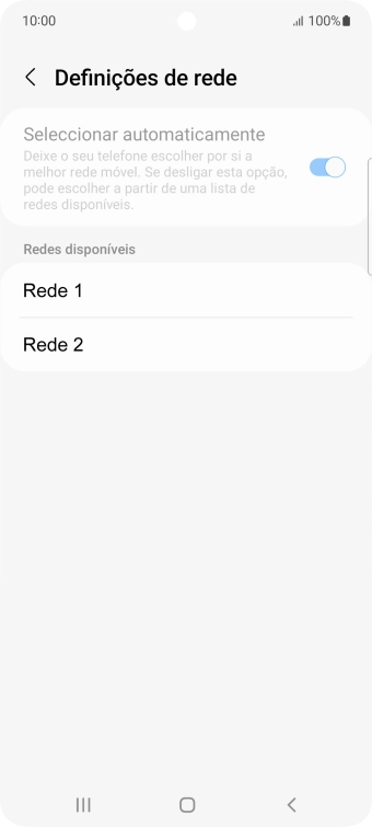 Prima a rede pretendida.