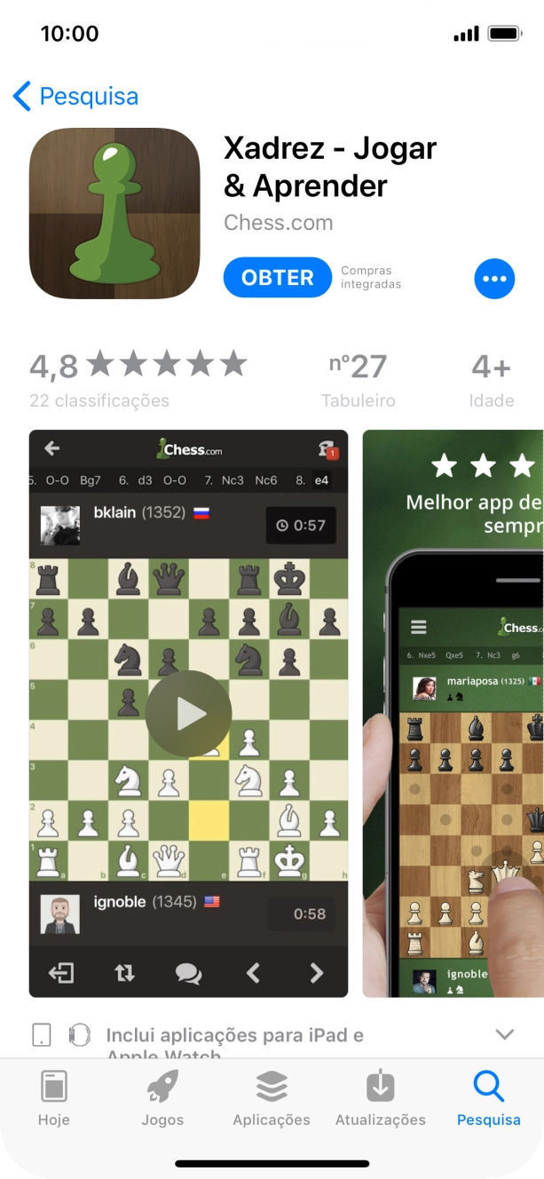 Prima OBTER e siga as instruções no ecrã para instalar a app.