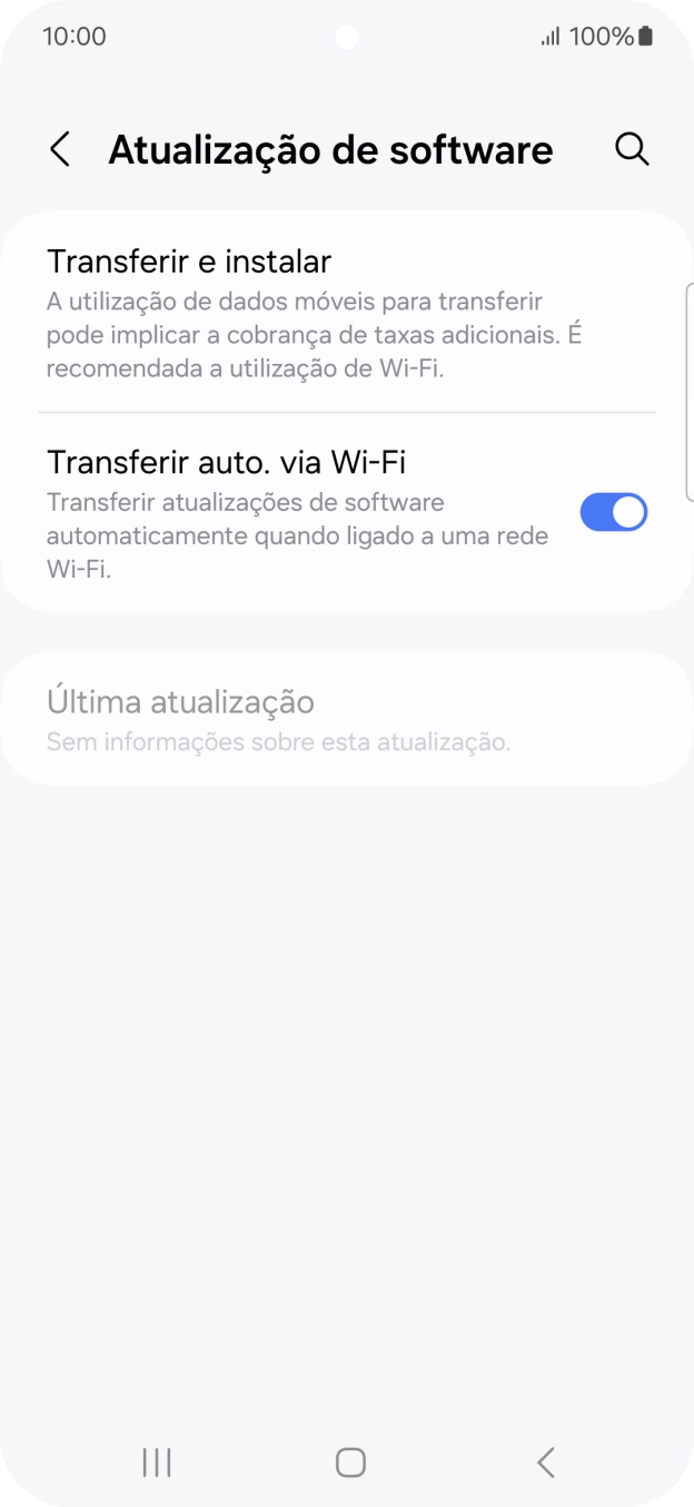 Prima Transferir e instalar. Se existir uma nova versão de software disponível, será agora indicado no ecrã. Siga as indicações no ecrã para atualizar o software do telefone.