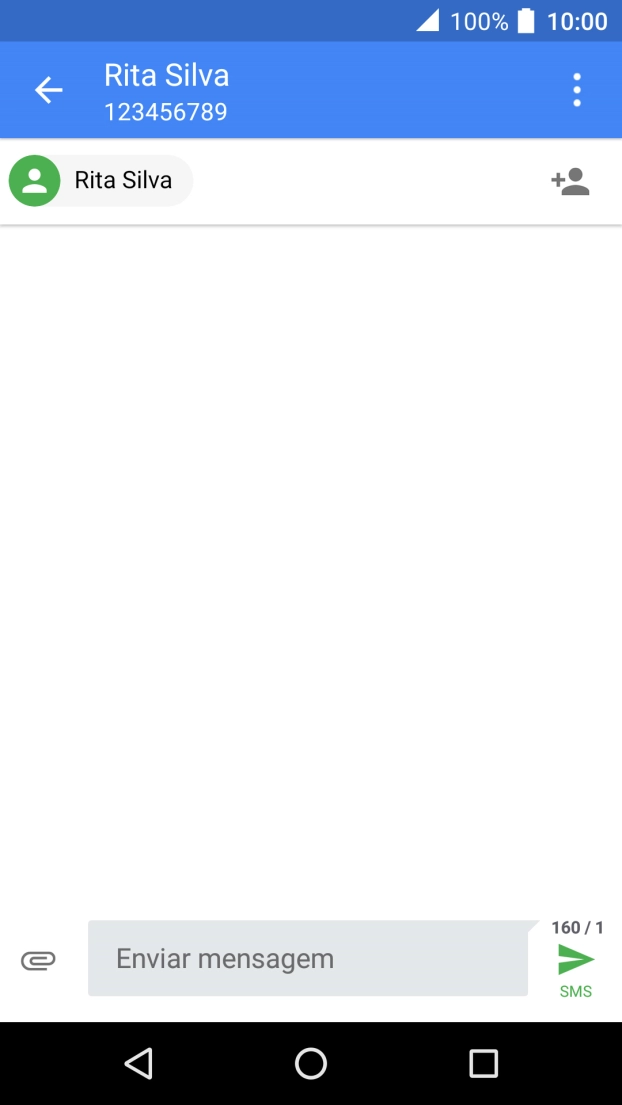 Prima o campo de escrita e escreva o texto da sua mensagem curta.