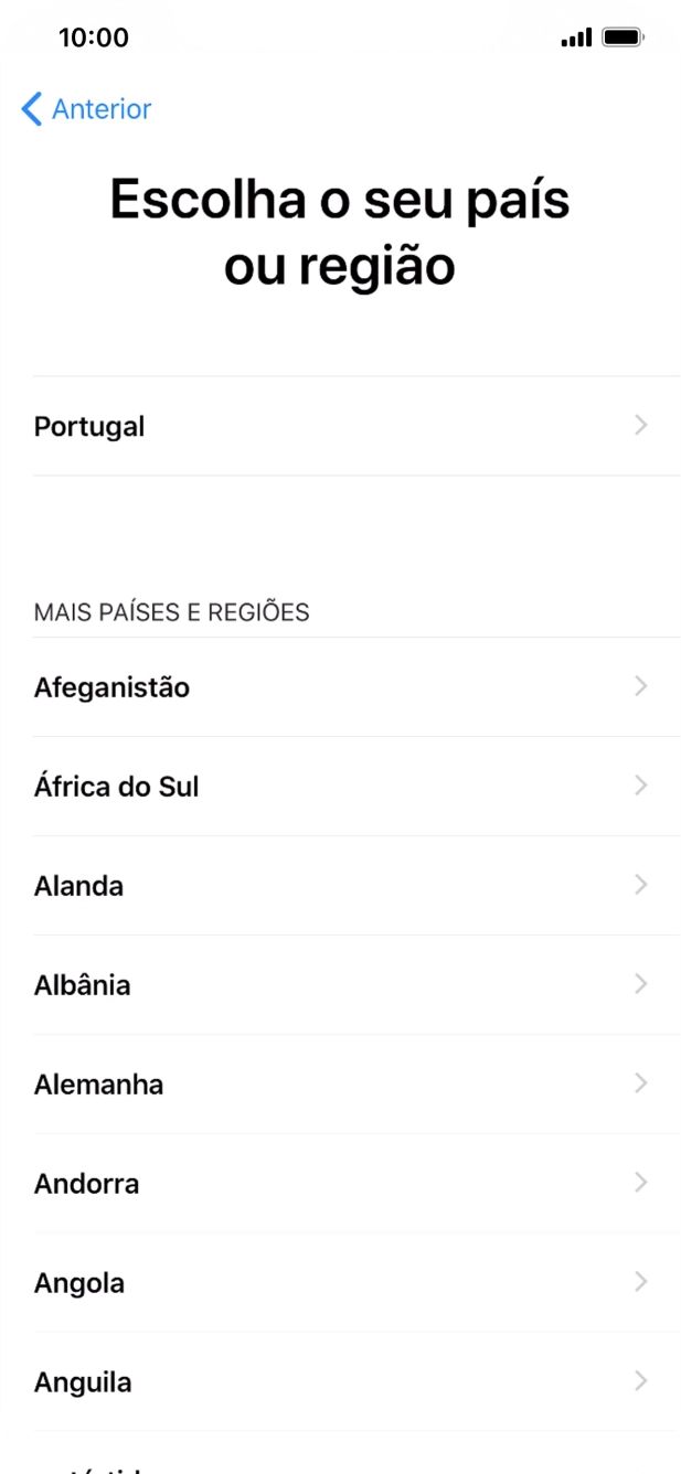 Prima a área ou país pretendido.