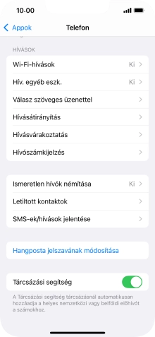 Válaszd a Hívásvárakoztatás lehetőséget.