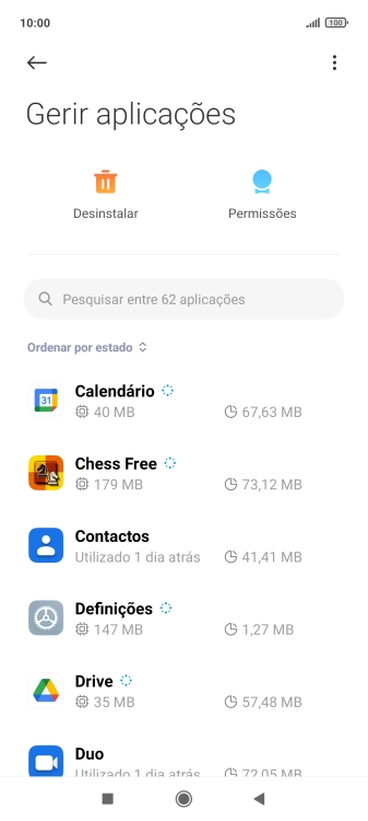 Prima a app pretendida.