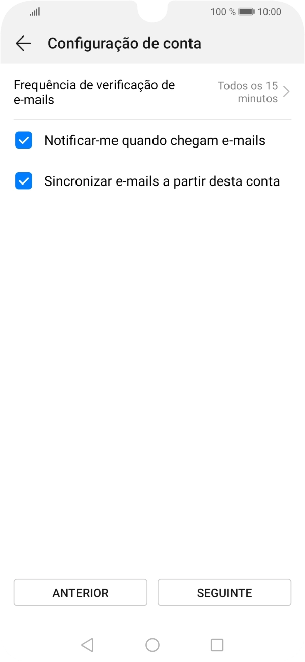 Prima Frequência de verificação de e-mails.