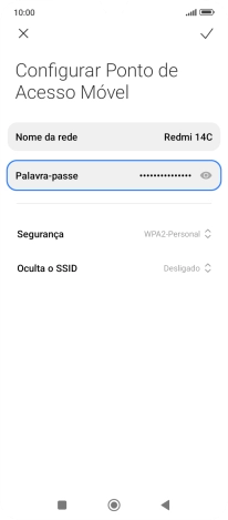 Prima Nome da rede, e introduza o nome pretendido do hotspot Wi-Fi.